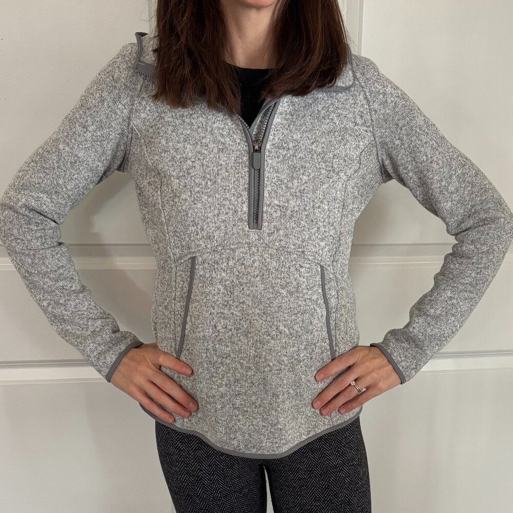 lululemon athletica running pullover heathered grey size 6